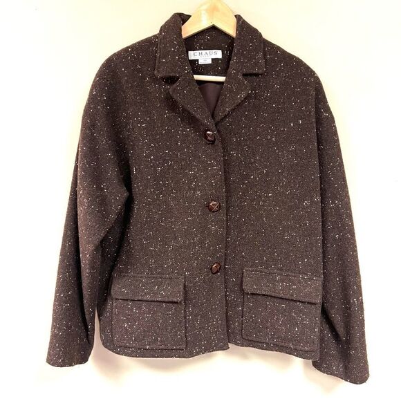 Chaus Sport wool blend brown heathered coat. Size 10 - Picture 1 of 6